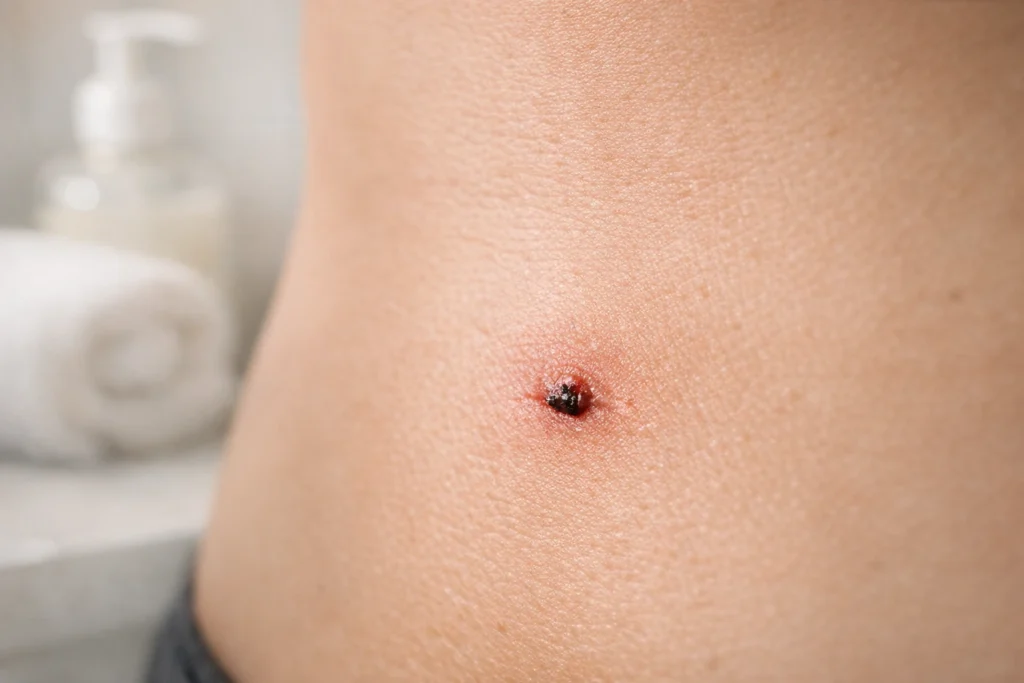 Editorial image representing lipo scars healing and scar treatment timing after liposuction