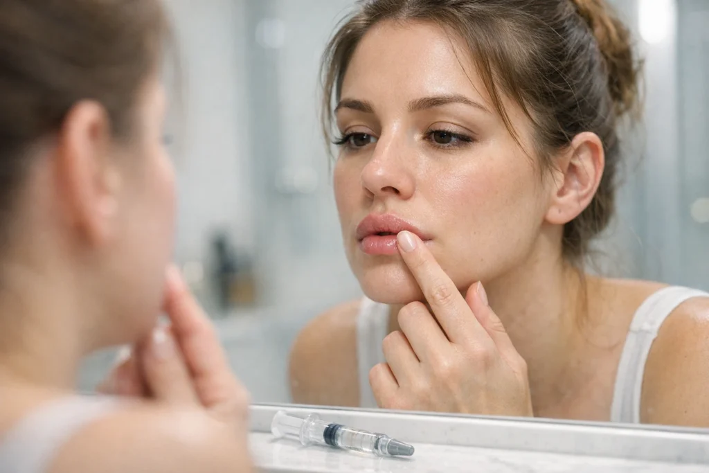Lumps after lip filler guide showing normal bumps vs signs worth calling your injector