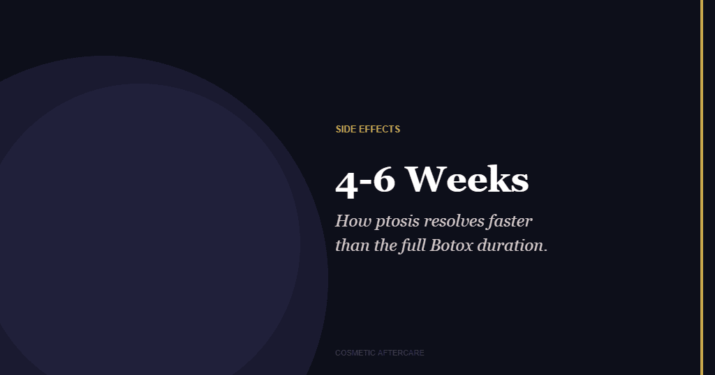Botox ptosis timeline - eyelid drooping resolves in 4-6 weeks