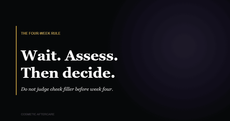 cheek filler aftercare four week assessment rule