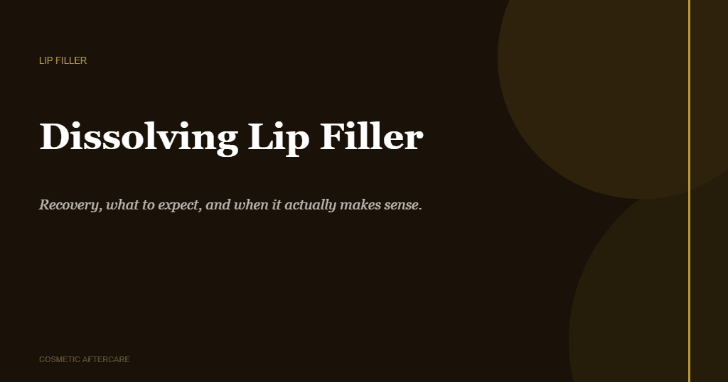 Dissolving lip filler editorial image showing recovery expectations