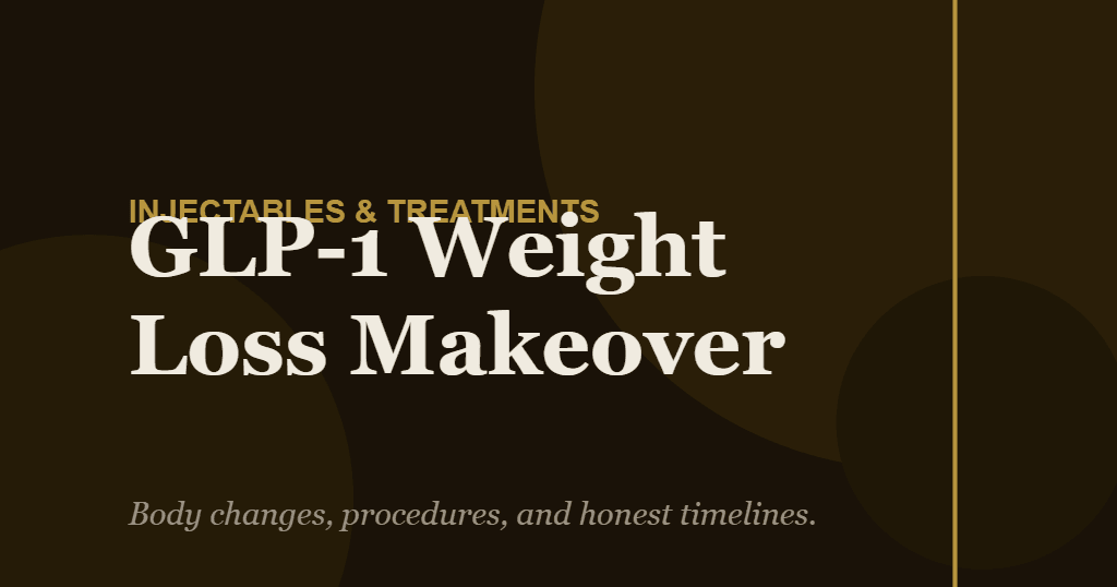 Editorial illustration for GLP-1 weight loss makeover article covering body changes and aesthetic procedures