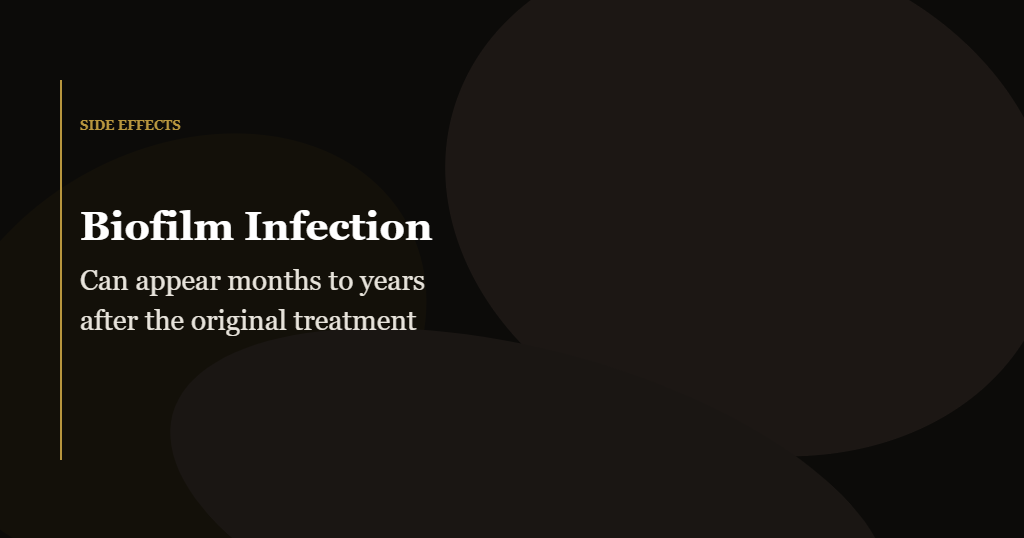 biofilm infection filler delayed presentation timeline