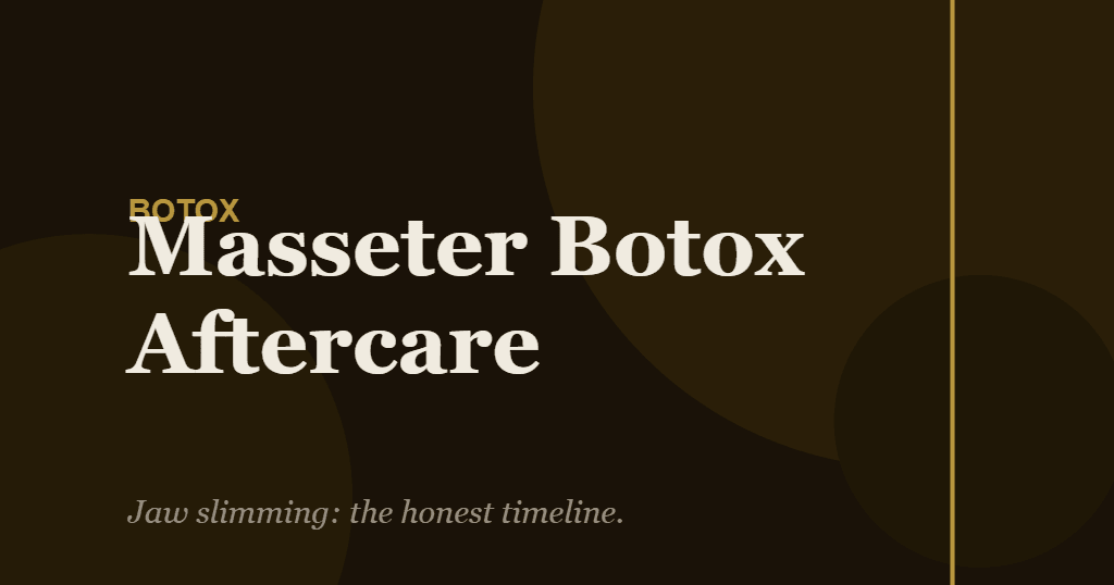 Editorial illustration for masseter botox aftercare article covering jaw slimming results timeline