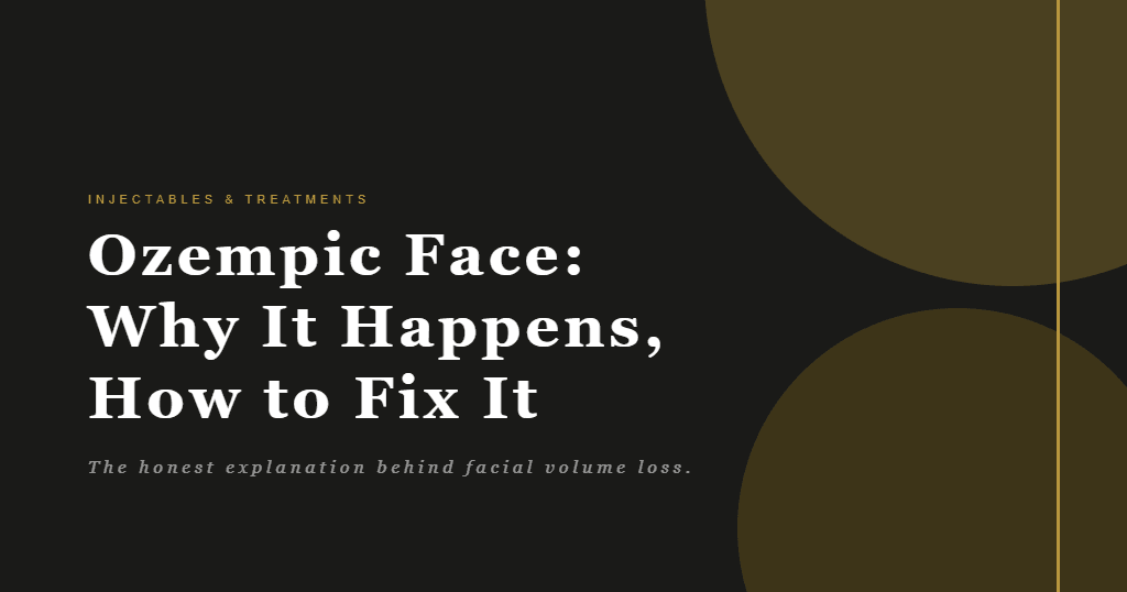 Editorial illustration representing ozempic face and facial volume loss from rapid weight loss