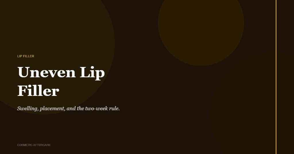 Abstract dark editorial image for uneven lip filler recovery guide